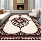 Gothic Scarlet Floral Medallion Frame Rug