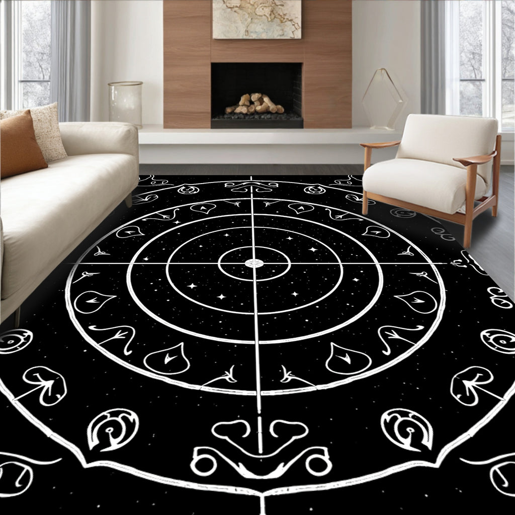 Cosmic Celestial Mandala Starry Night Rug