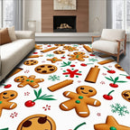 Gingerbread Cookie Rolling Pin Cherry Motif Rug