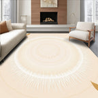 Golden Sunburst Medallion Beige Rug