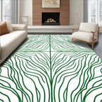 Green Abstract Organic Flow Rug