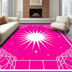 Vibrant Fuchsia Geometric Starburst Rug