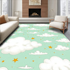 Whimsical Cloud and Starry Sky Rug