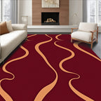 Crimson Swirl Ribbon Contemporary Rug