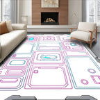 Futuristic Grid Circuit Board Layout Rug