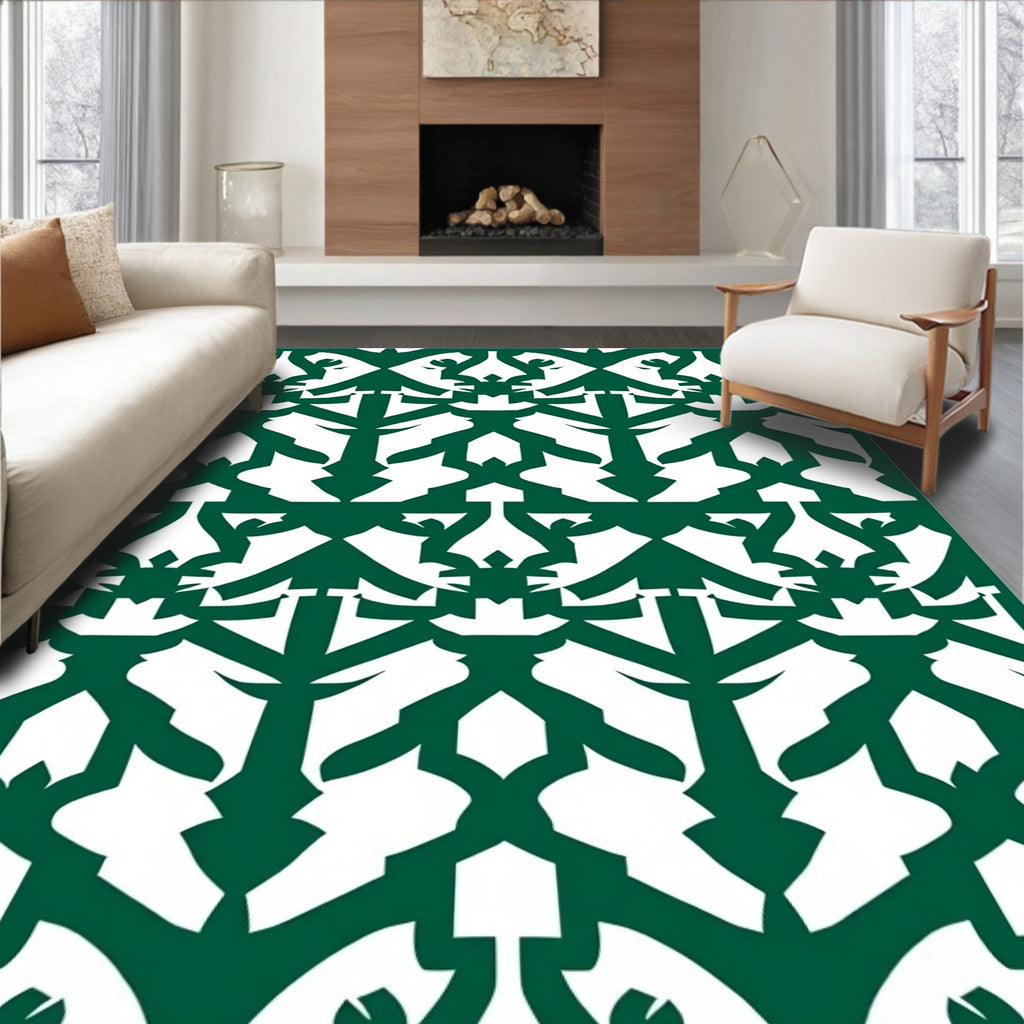 Forest Green Interlocking Arch Rug