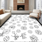 Botanical Sketch Collection Scattered Petals Rug