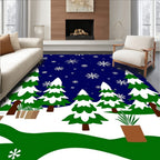 Winter Snow Forest Evergreen Gifts Rug