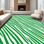 Vibrant Green Zebra Stripe Rug