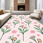 Pink Floral Vine Scatter Rug