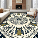 Whimsical Owl Garden Night Stars Rug