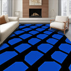 Bold Cobalt Octagon Grid Rug