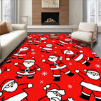 Festive red Santa Claus repeat Rug