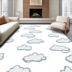 Whimsical Gray Cloud Scatter Rug