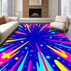 Explosion Of Neon Color Splatter Rug