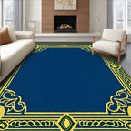 Regal Navy Gold Leaf Border Rug