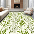 Green Floral Vine Repeat Rug