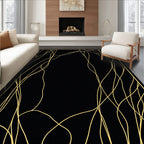 Gold Gilded Abstract Swirl Rug