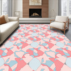 Soft Coral Sky Diamond Interlock Rug