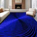 Vibrant Electric Blue Swirl Lines Rug