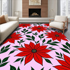 Crimson Blossom Spring Garden Rug