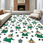 Green Gnome Christmas Holiday Sprinkle Rug