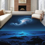 Cosmic Blue Swirl Nebula Rug