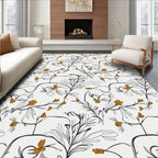 Golden Blossom Vine Sketch Rug
