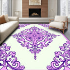Ornate Pink Purple Floral Medallion Rug