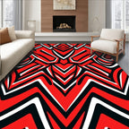 Bold Red Geometric Sharp Lines Rug