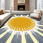 Golden Sunburst Rays Rug
