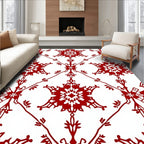 Crimson Starburst Medallion Lattice Rug