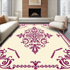 Crimson Swirl Floral Medallion Rug