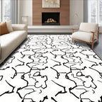 Abstract Line Drawing Collage Rug