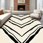 Bold Black Chevron Animal Print Rug