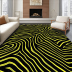 Bold Yellow Zebra Stripe Abstraction Rug