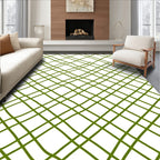 Green Scribbled Intersecting Lines Rug