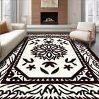 Dark Sepia Floral Sun Garden Rug