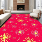 Vibrant Yellow Sunburst Floral Fiesta Rug
