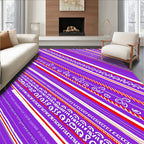 Vibrant Purple Candy Cane Stripes Rug