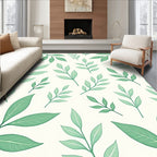Delicate Green Leafy Branches Rug