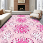 Pink Floral Medallion Repeat Rug