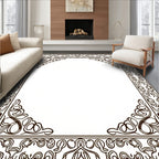 Intricate Floral Border Frame Rug