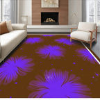 Vibrant Purple Floral Galaxy Rug