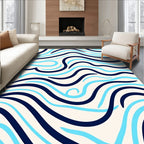 Marine Blue Light Blue Wave Rug