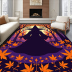 Mystic Autumn Witch Silhouette Rug