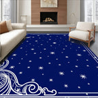 Midnight Celestial Crescent Star Rug