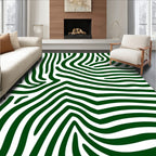 Deep Green Zebra Stripe Rug