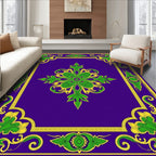 Grand Royal Purple Green Floral Scroll Rug