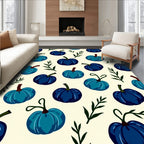Deep Blue Pumpkin Patch Accents Rug